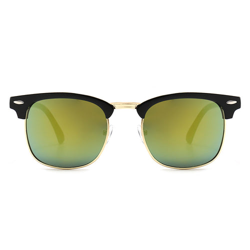 Damen modische Retro-Sonnenbrille mit metallischem Rahmen Karnz