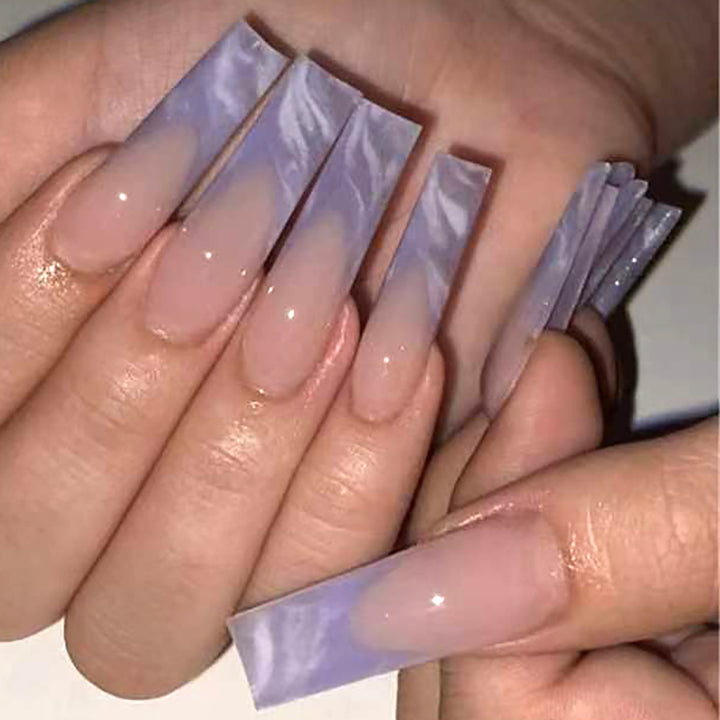 Langes Acryl Press-On-Nagelset mit Ombre-Effekt Karnz