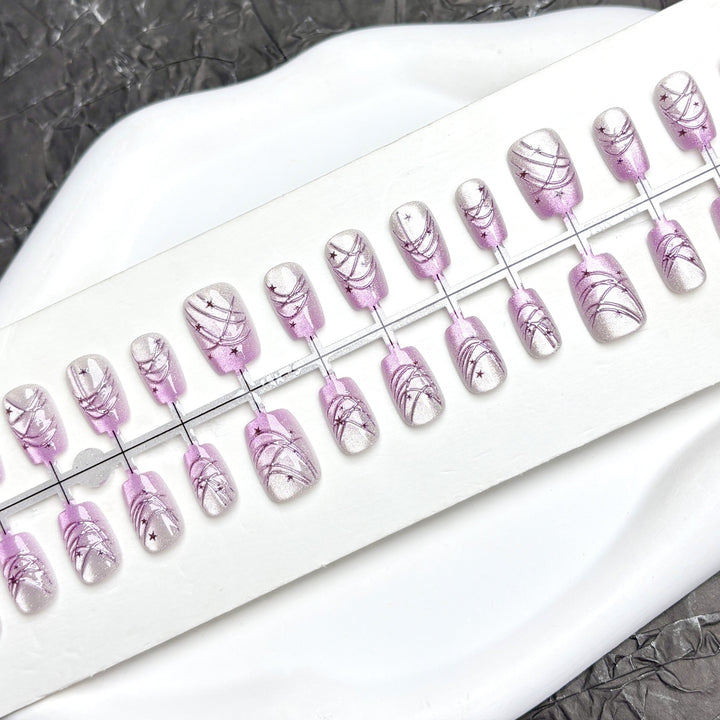 Künstlerisches Ombre-Design Press-On-Nagelset