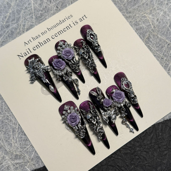 Gothic-Themen Druck-Nagelset