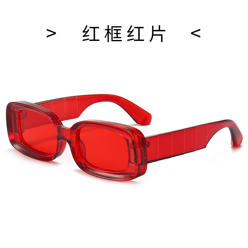 Damen Quadratische Sonnenbrille mit transparentem Rahmen Karnz