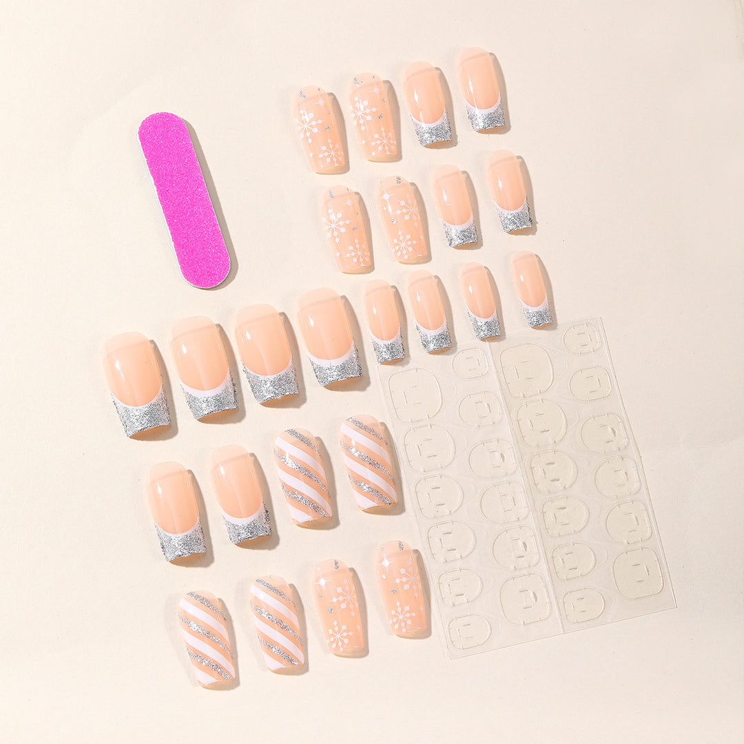 Festliches Schneeflocken-Nagelkunst-Set Karnz