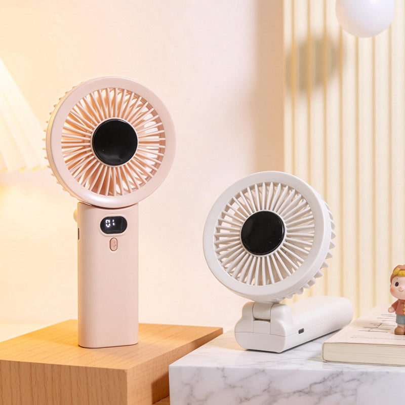 Damen Tragbarer USB Handventilator mit digitaler Geschwindigkeitsanzeige Karnz