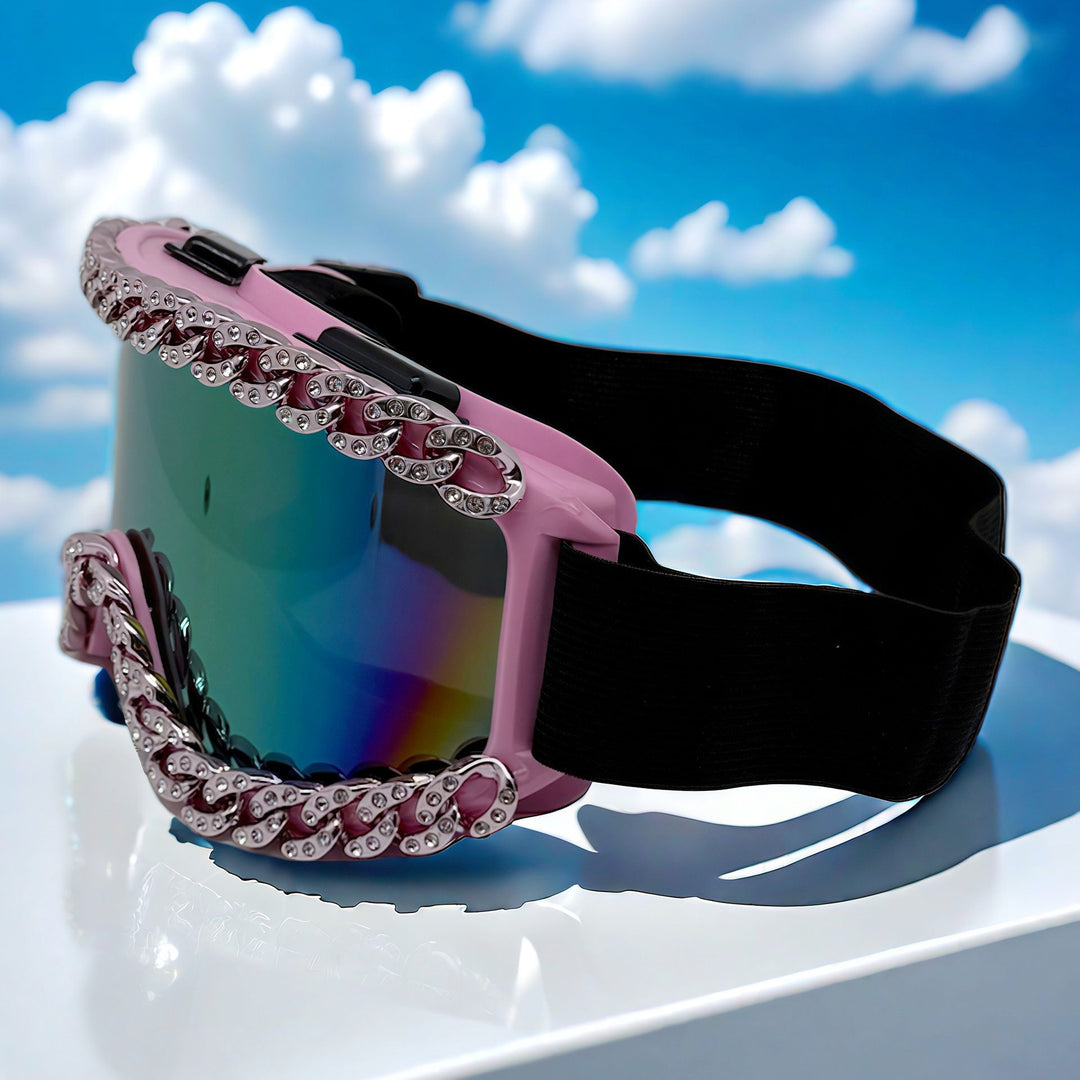 Damen Skibrille mit glamourösem Strassrahmen Karnz