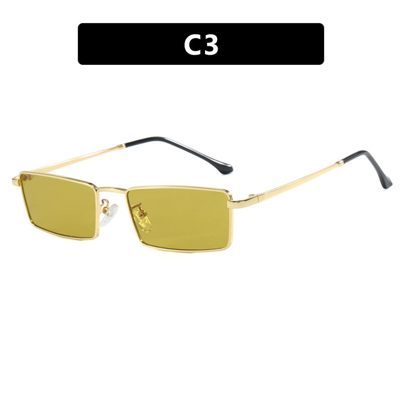 Damen quadratische Sonnenbrille mit metallischem Rahmen und komfortablem Nasenpolster Karnz