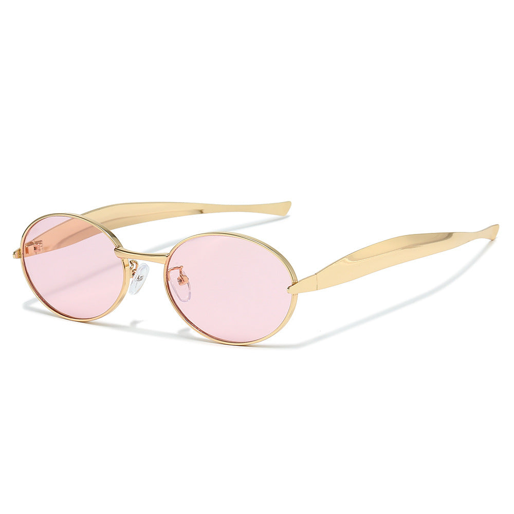 Futuristische ovale Rahmen-Sonnenbrille Karnz