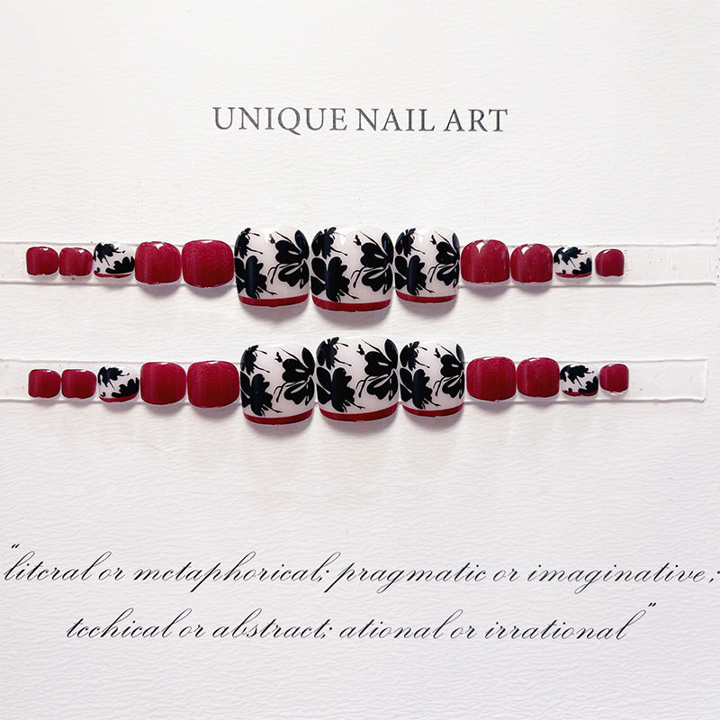 Blumen Design Press-On Fußnagel Kunst Set
