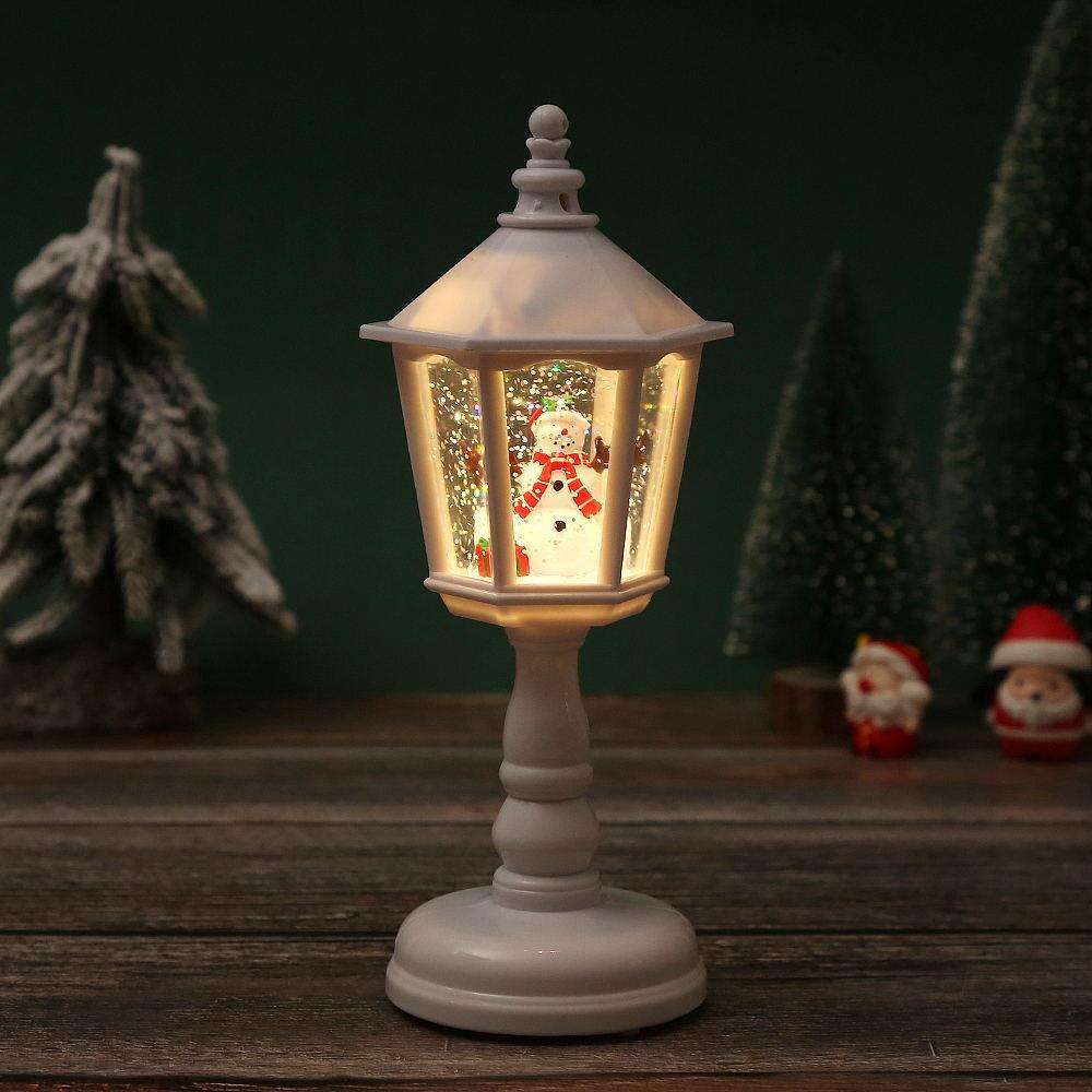 Nostalgische Weihnachtslaterne mit beweglicher Santa-Szene Karnz