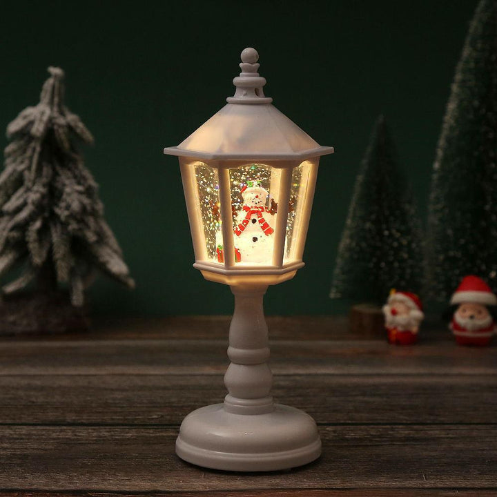 Nostalgische Weihnachtslaterne mit beweglicher Santa-Szene Karnz
