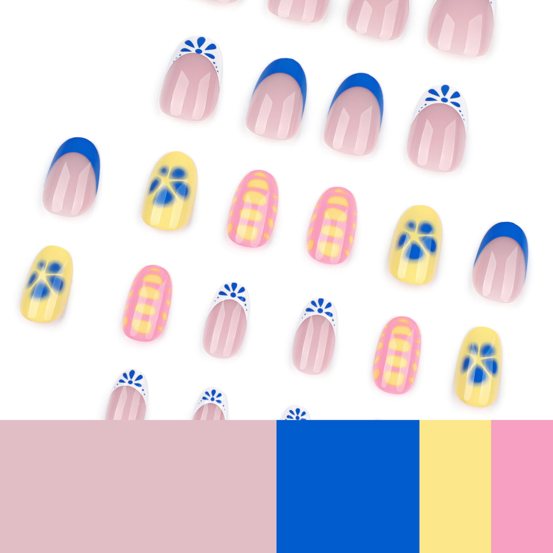 Künstliche Nagelkunst mit buntem Sommerdesign Karnz