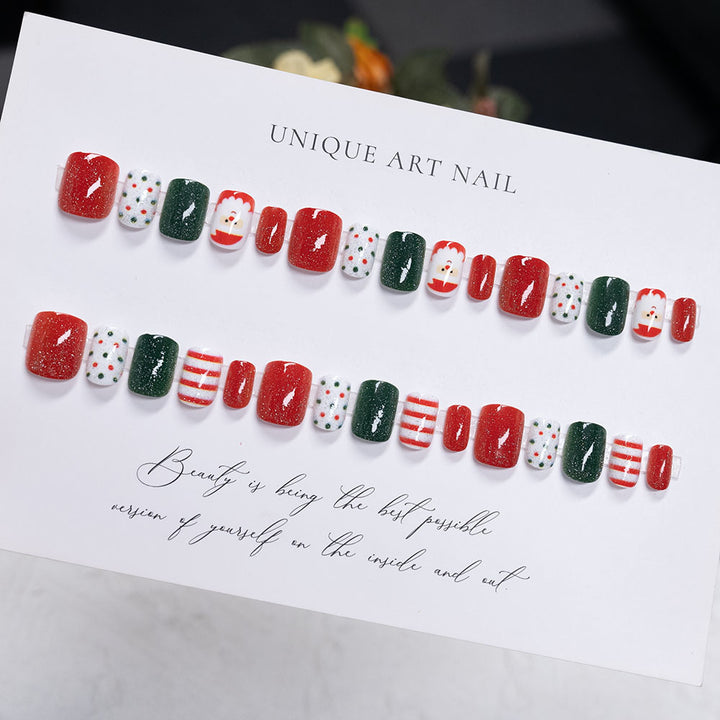 Festliche Weihnachts-Themen Druck-Nagelkunst