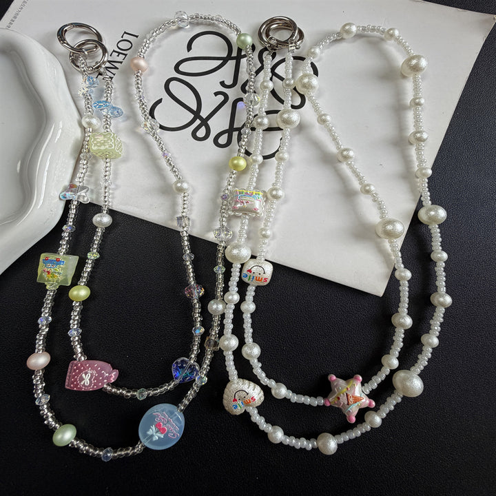 Dekorativer Perl Charm Brillen Kette Karnz