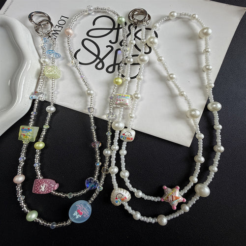 Dekorativer Perl Charm Brillen Kette Karnz