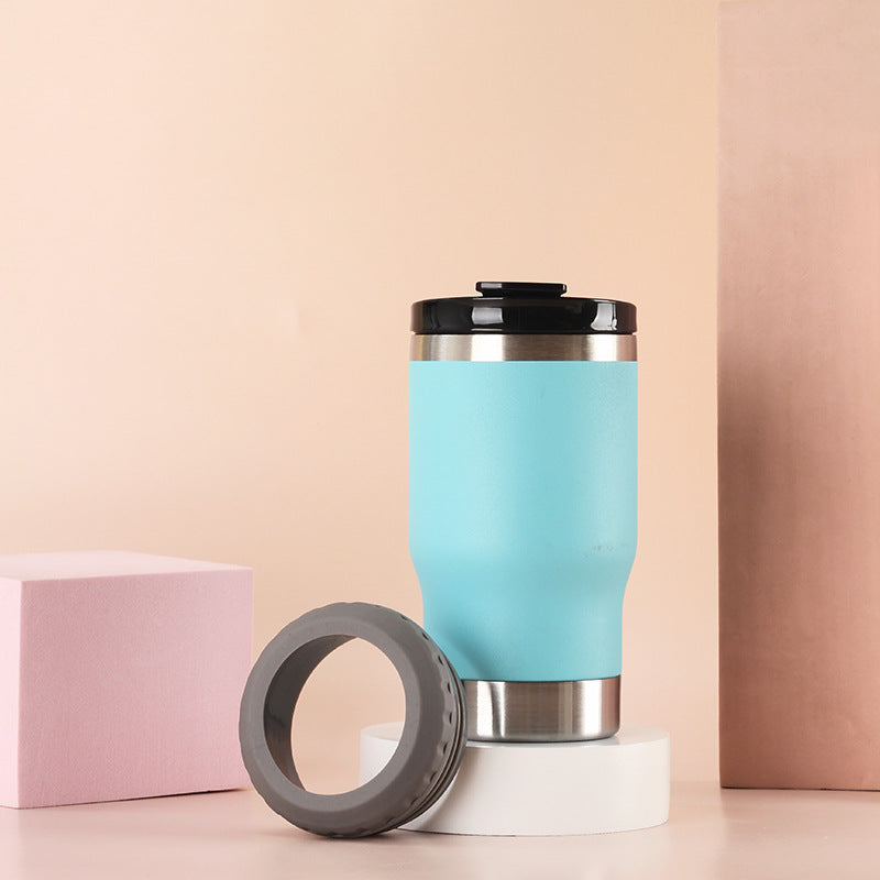 Damen Isolierter Kaffeebecher mit rutschfester Silikonunterlage Karnz
