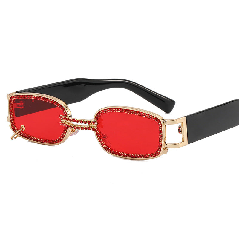 Damen modische Sonnenbrille mit funkelndem Kristallrahmen Karnz