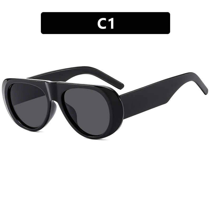 Damen modische Sonnenbrille mit futuristischem Design und polarisierten Gläsern Karnz