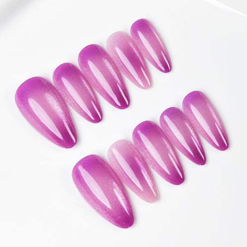 Stiletto-förmiger Press-On-Nagelset mit Ombre-Finish