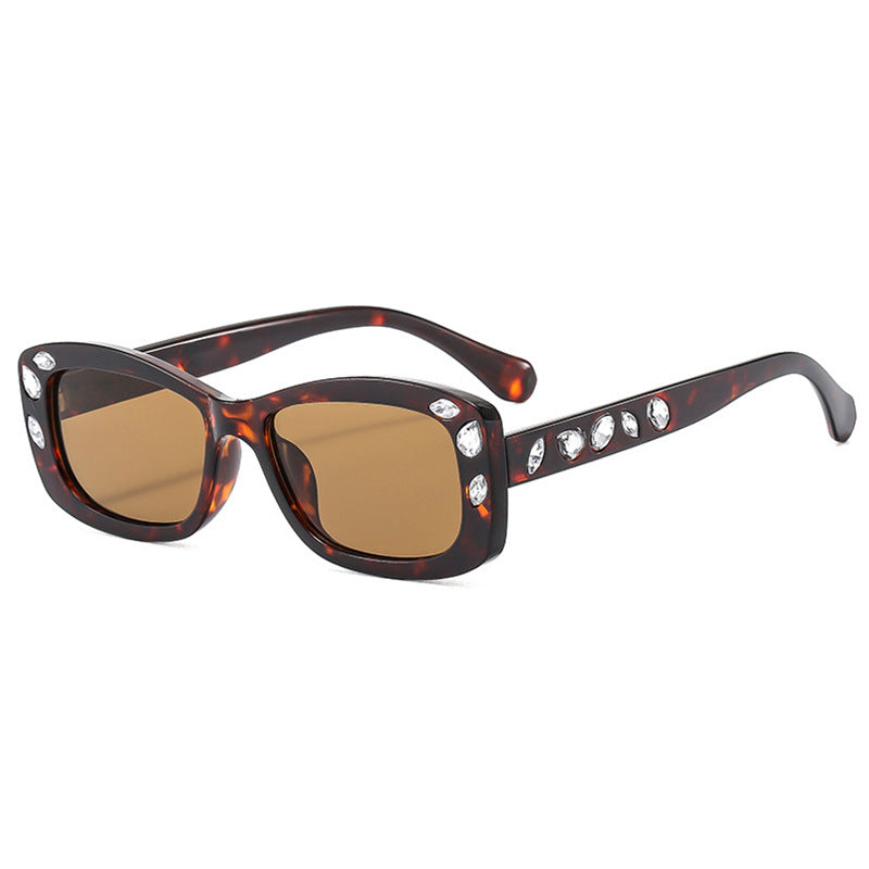 Damen modische Sonnenbrille mit Kristallverzierung Karnz