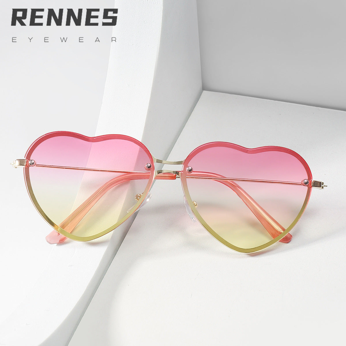 Damen Herzförmige Sonnenbrille mit stylishen Gläsern Karnz