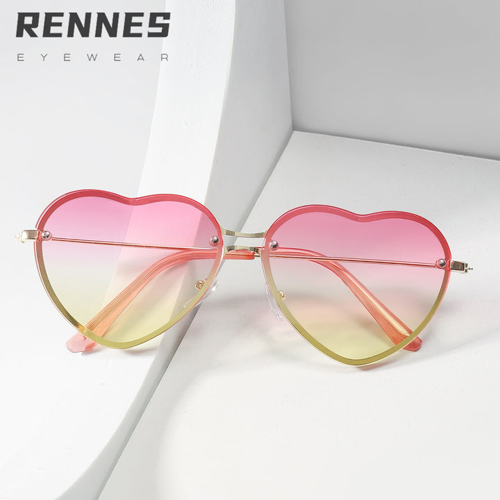 Damen Herzförmige Sonnenbrille mit stylishen Gläsern Karnz