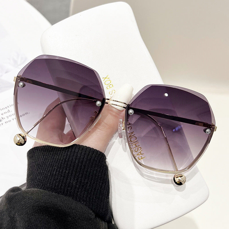 Damen große geometrische Sonnenbrille Karnz