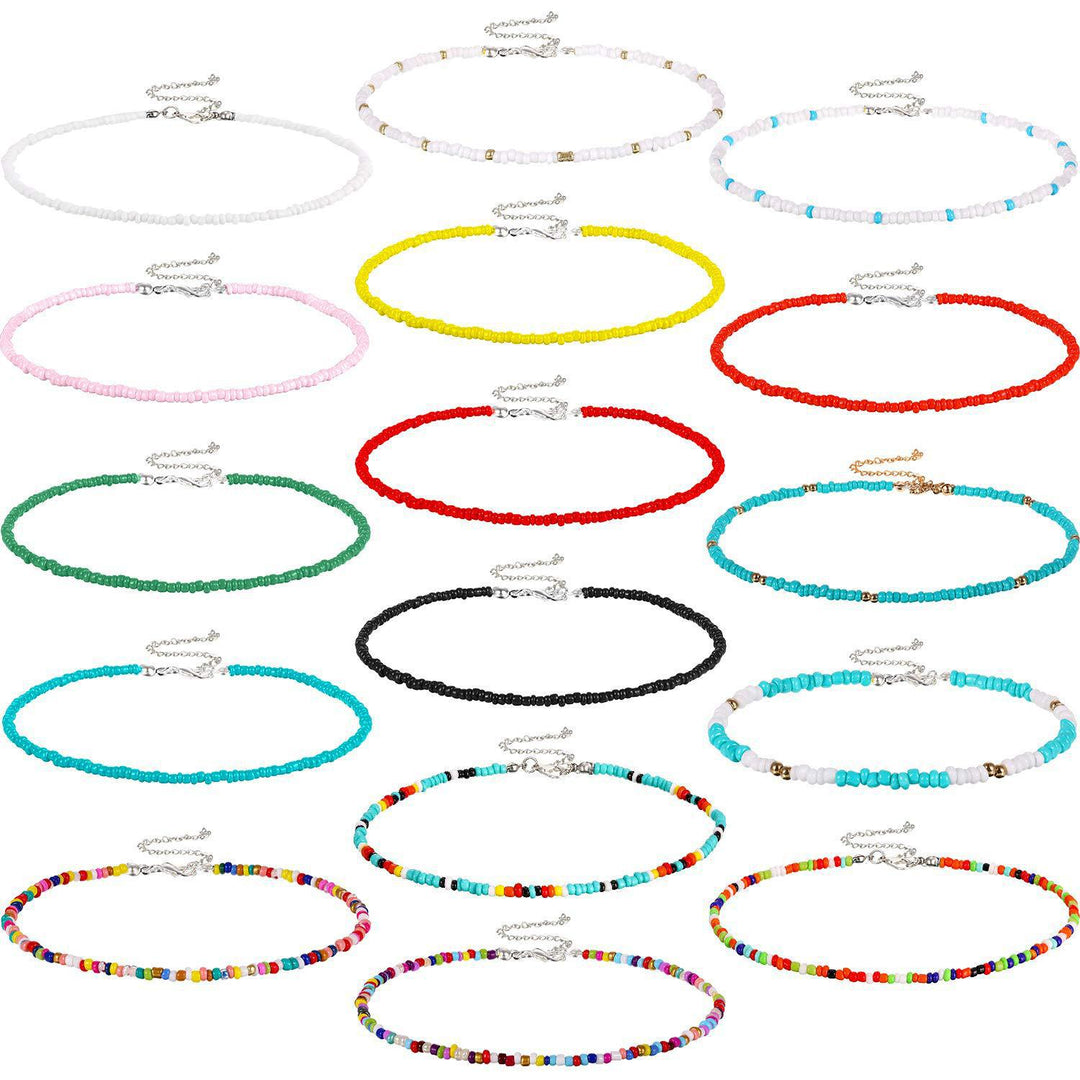 Buntes Perlen-Choker-Halsband Karnz