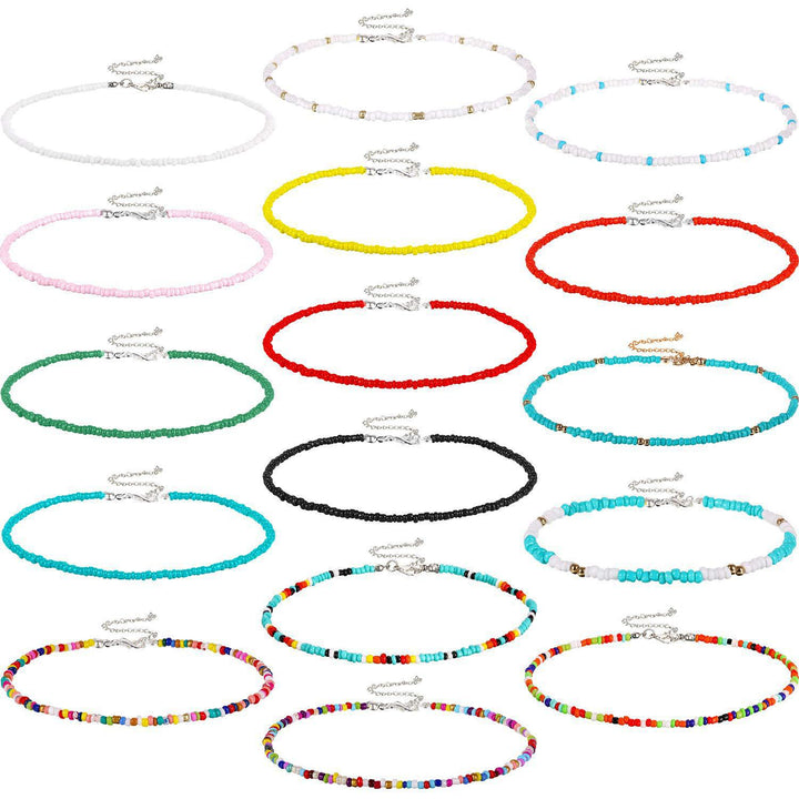 Buntes Perlen-Choker-Halsband Karnz