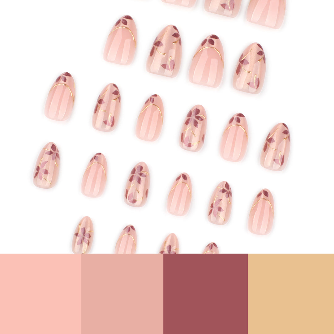 Elegante Blumennagelkunst Karnz