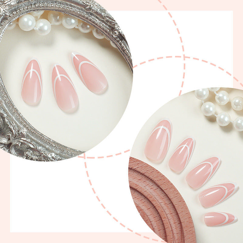Designer Press-On-Nagelset mit eleganten geometrischen Mustern Karnz