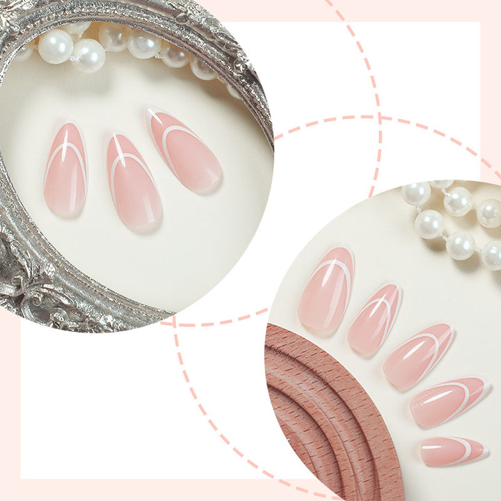 Designer Press-On-Nagelset mit eleganten geometrischen Mustern Karnz