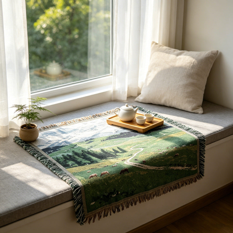Künstlerischer Landschaft Wandteppich Überwurfdecke