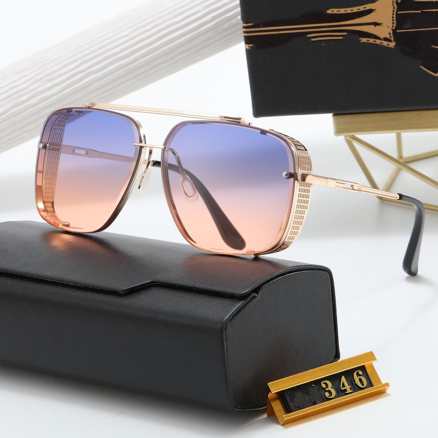 Damen Designer-Sonnenbrille mit stilvollem eckigem Rahmen und UV-Schutz Karnz