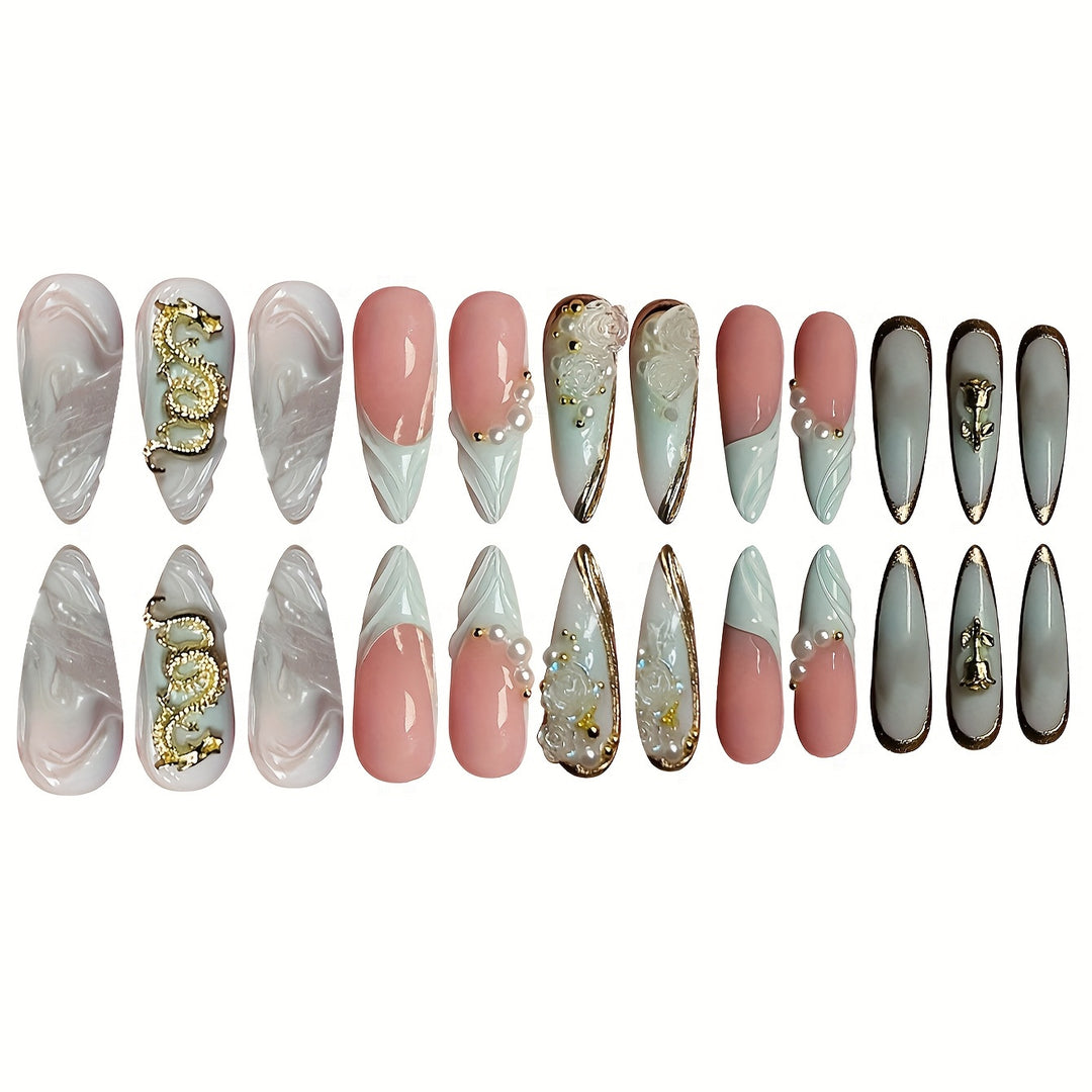 Kreatives Künstlerisches Press-On-Nageldesign Karnz