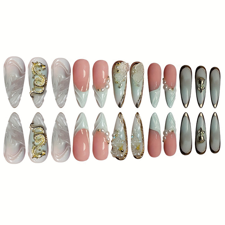 Kreatives Künstlerisches Press-On-Nageldesign Karnz