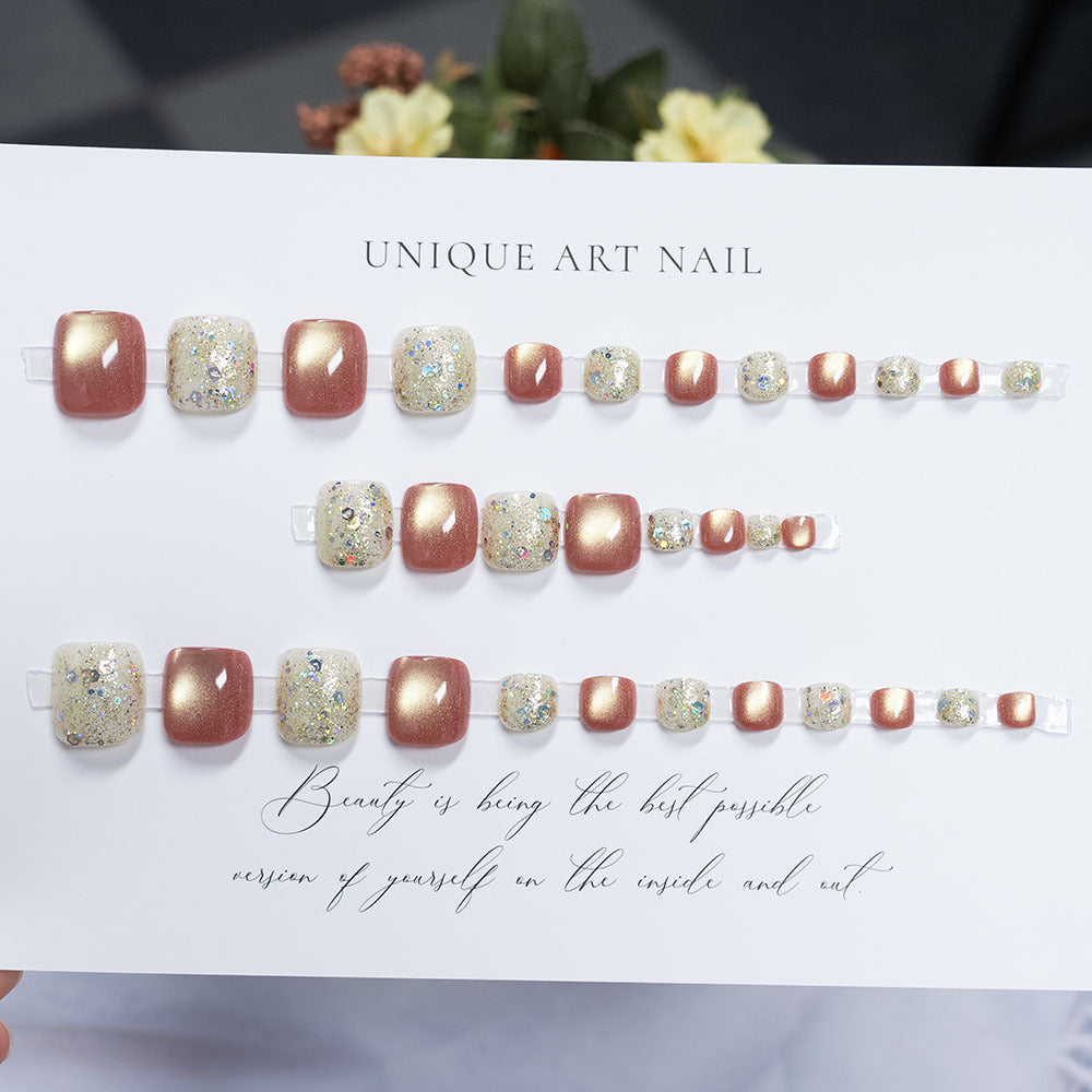 Glitzernde Pediküre Nagelkunst