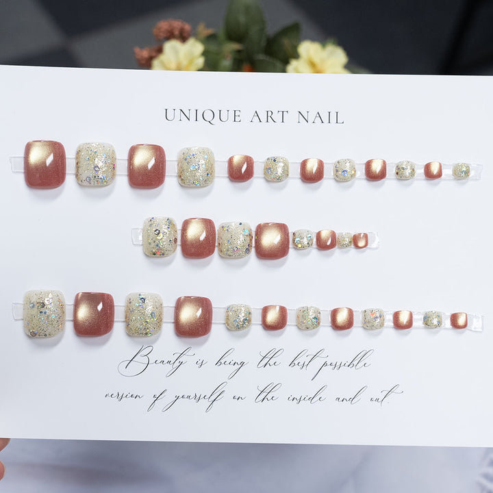 Glitzernde Pediküre Nagelkunst