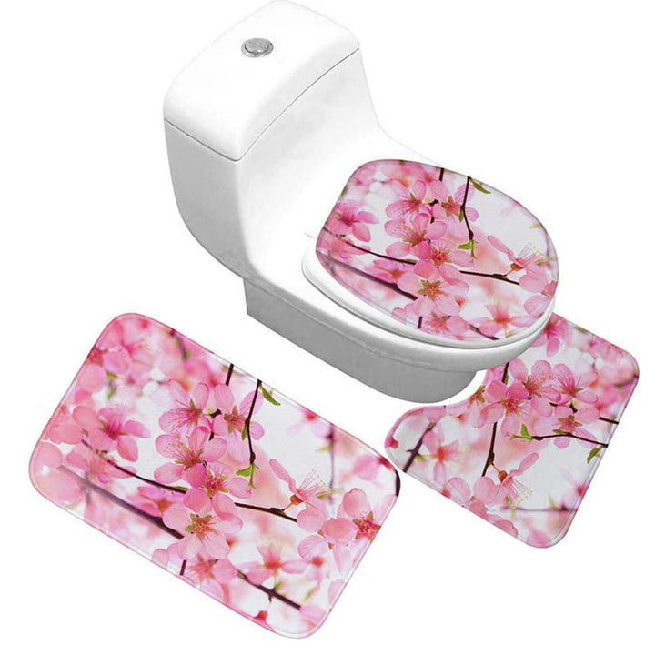Blumenmuster Toilettenteppich Set