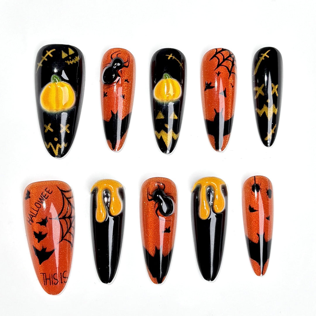 Halloween-Themen Press-On Nagelkunst Set 1790745709