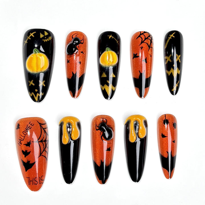 Halloween-Themen Press-On Nagelkunst Set 1790745709