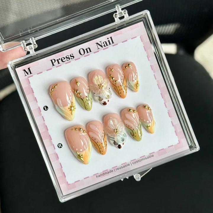 Dekorativer Druck-on-Nagelskulpturen-Set