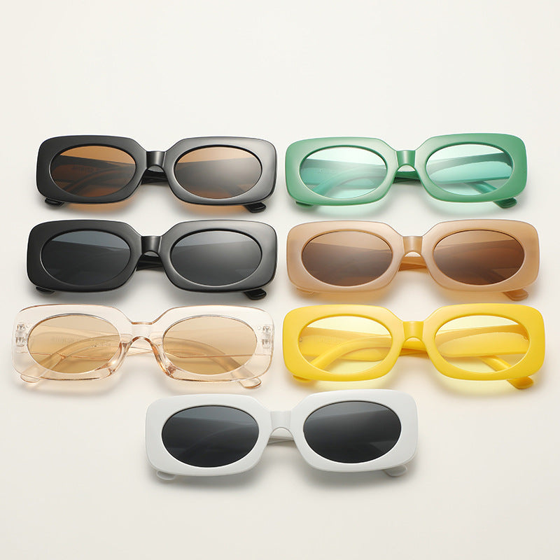 Damen Modische Sonnenbrille mit einzigartigem transparentem Rahmen Karnz