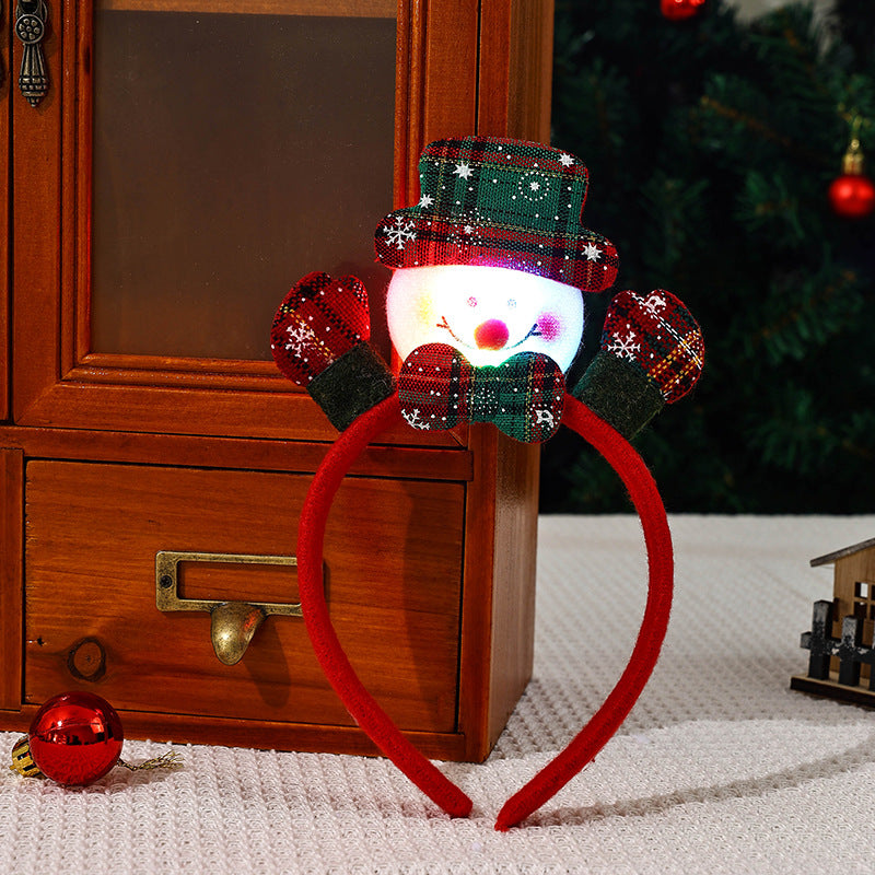 LED Leuchtender Weihnachts-Haarreifen mit Rentier-Motiv Karnz