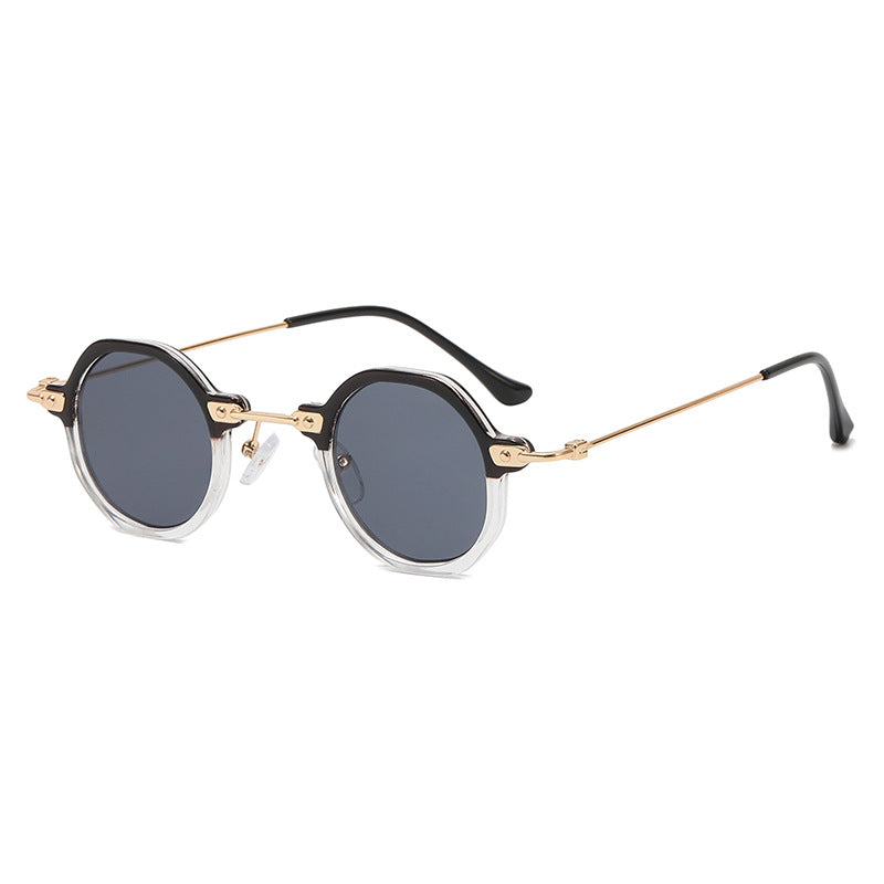 Damen Designer-Sonnenbrille mit hexagonalem Rahmen und luxuriösen Metallakzenten Karnz