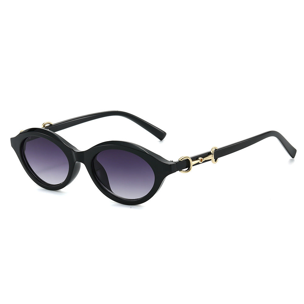 Modische Retro Oval Sonnenbrille Karnz