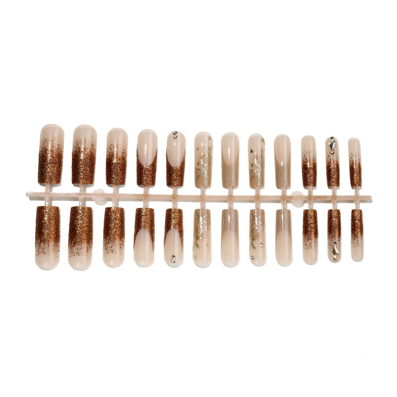 Glamouröse Glitter-Gradient-Press-On-Nägel Karnz