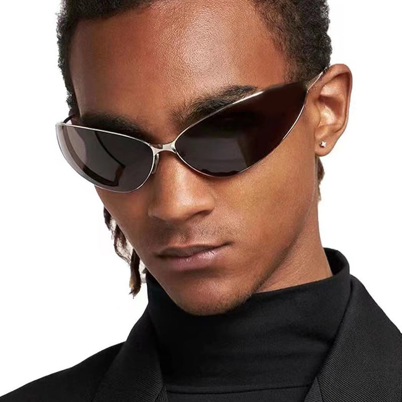 Damen Cat-Eye Sonnenbrille mit modischem Metallrahmen Karnz