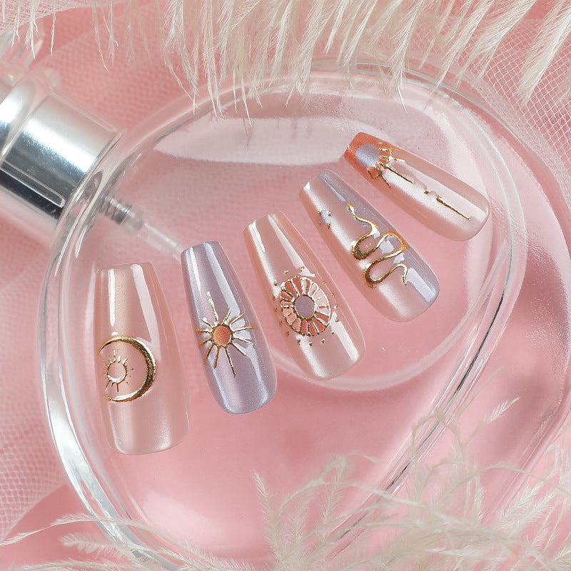 Elegantes Celestial Press-On Nagelkunst Set