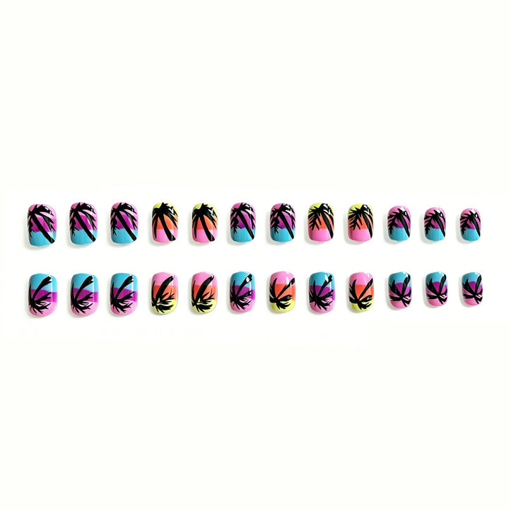 Tropischer Sonnenuntergang Nagelkunst Verbesserungen Karnz