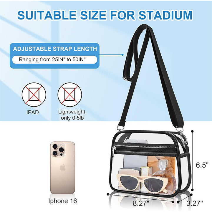 Durchsichtige Schultertasche mit Vielseitigen Fächern Karnz