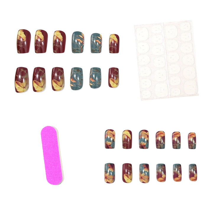 Künstlerische herbstliche Nagelkunst-Verstärkungen Karnz